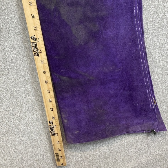 Vintage Rogue Leather Co. purple chaps suede heavy duty rodeo western cowboy - Picture 10 of 12